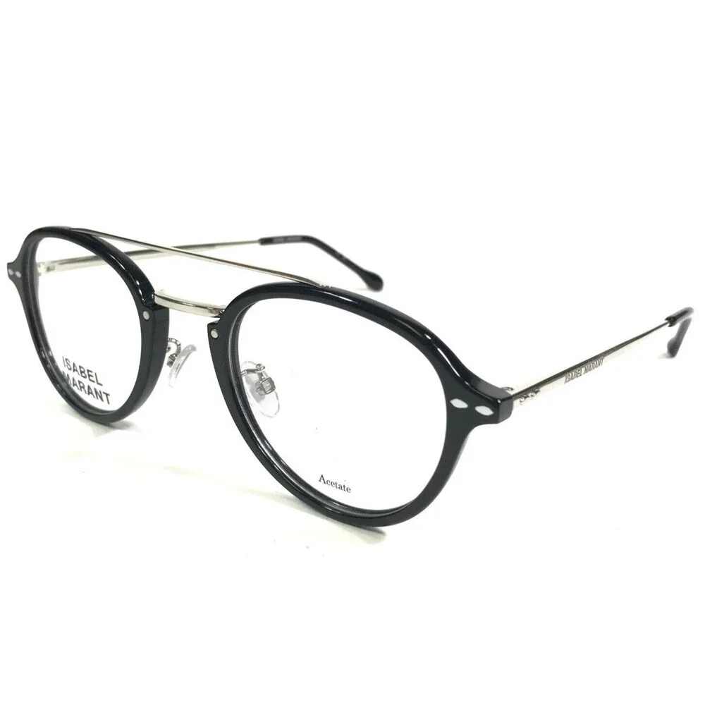 Isabel Marant Eyeglasses Frames IM0015 BSC Black Silver Double Bridge 49-23-150